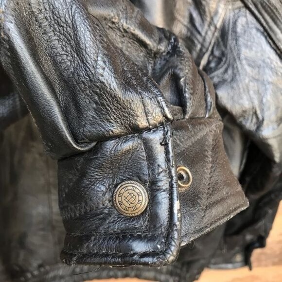 Vintage Harrah’s Casino Laughlin NV Leather Jacket Embroidered Bomber Biker Jack - Picture 7 of 8